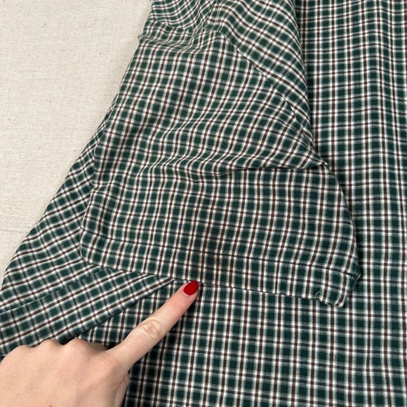 Wrangler Mens Green Plaid Short Sleeve Western Pearl Snap Shirt Size 2XL - Picture 2 of 7